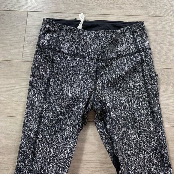 Lululemon Pace Rival Crop Power Luxtreme Suited Jacquard Black White / Black - Picture 8 of 16